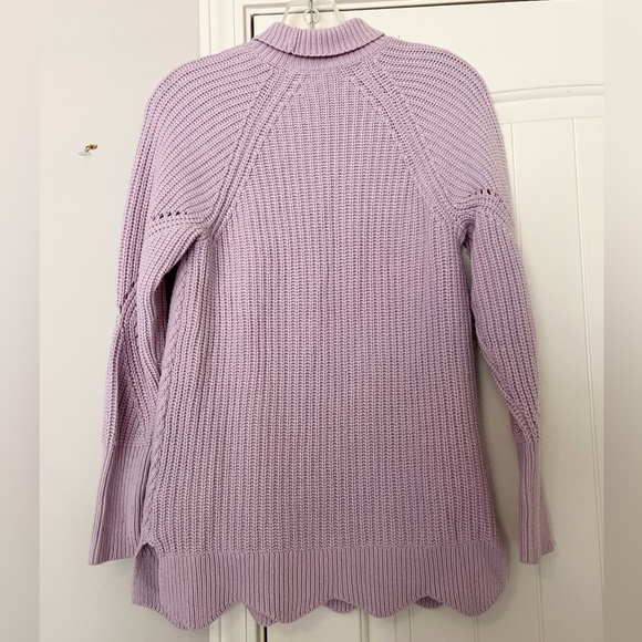 Rebecca Taylor Purple Basketweave Turtleneck Sweater - Picture 5 of 8